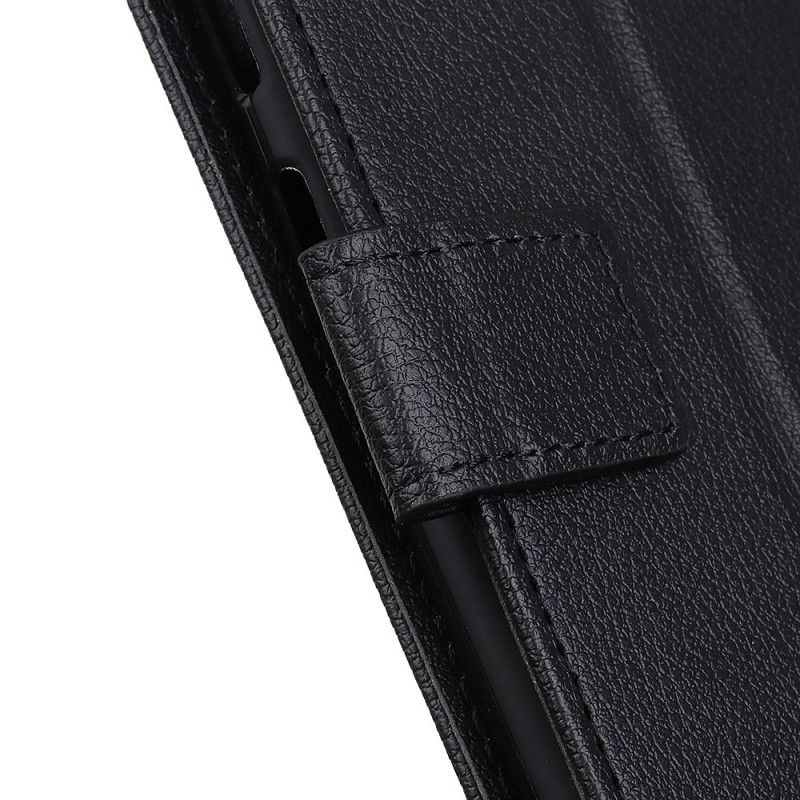Bescherming Hoesje Samsung Galaxy A51 Donkerblauw Zwart Stijlvol Leer