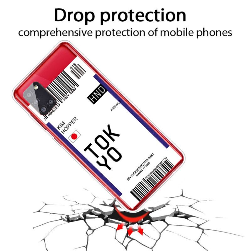 Case Hoesje Samsung Galaxy A51 Marineblauw Donkerblauw Telefoonhoesje Instapkaart Tokyo