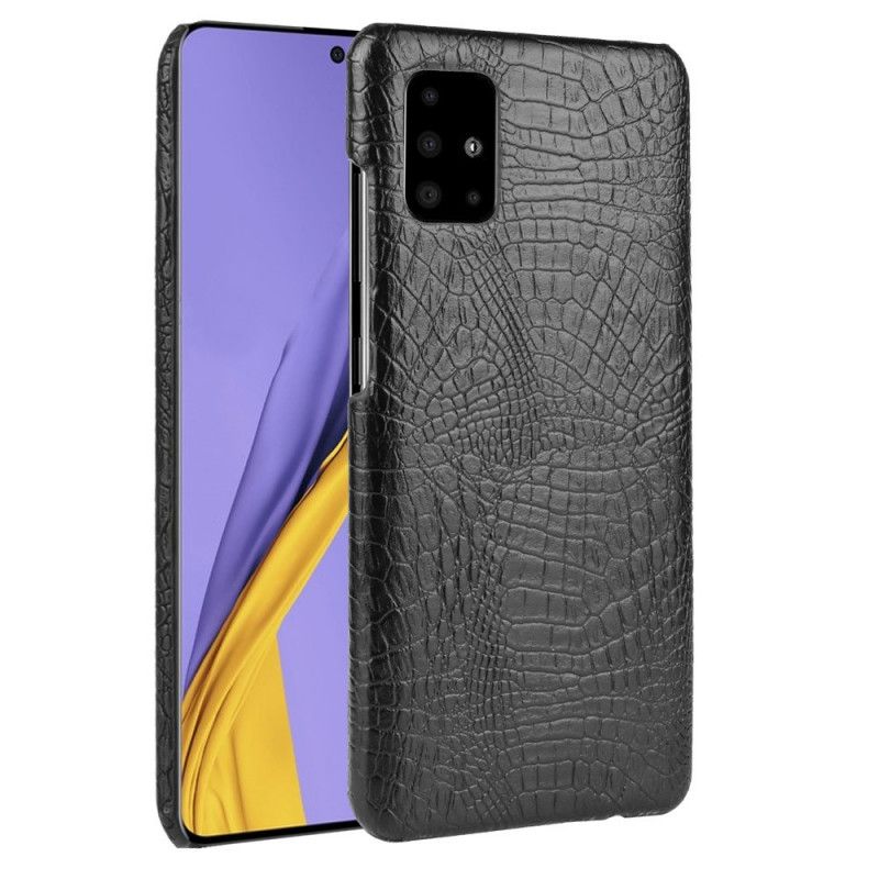 Case Hoesje Samsung Galaxy A51 Wit Zwart Telefoonhoesje Krokodillenhuideffect