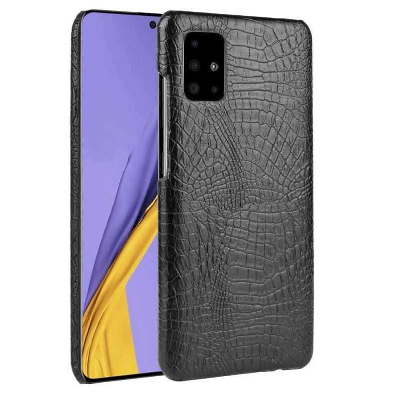 Case Hoesje Samsung Galaxy A51 Wit Zwart Telefoonhoesje Krokodillenhuideffect