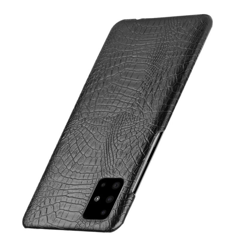 Case Hoesje Samsung Galaxy A51 Wit Zwart Telefoonhoesje Krokodillenhuideffect