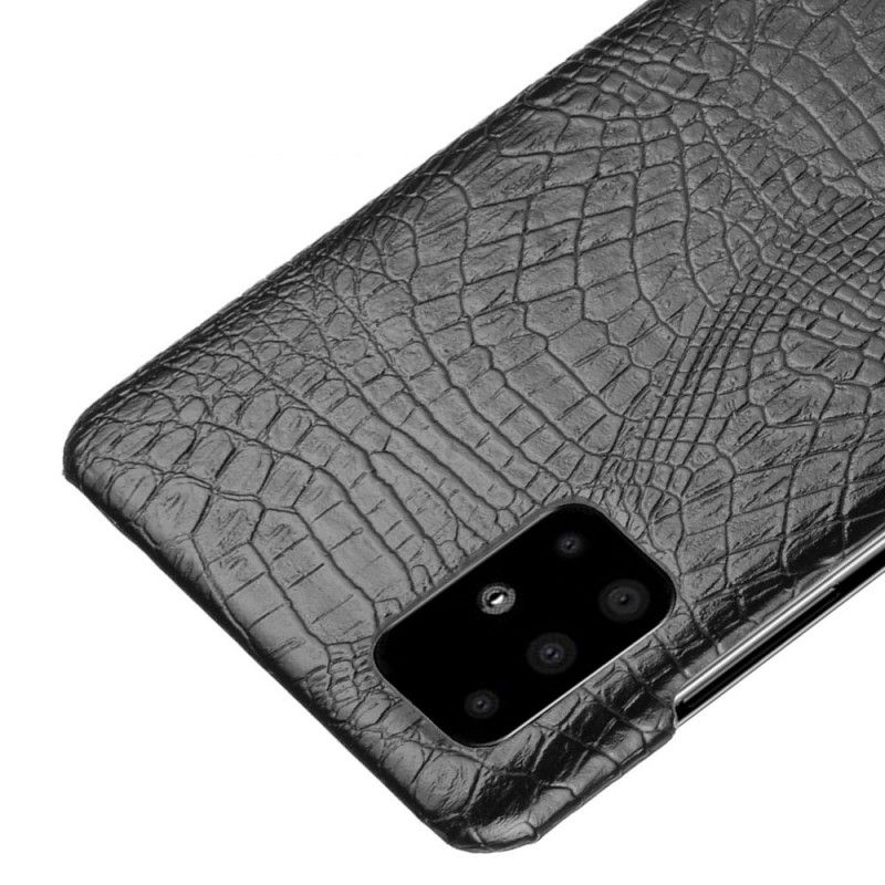 Case Hoesje Samsung Galaxy A51 Wit Zwart Telefoonhoesje Krokodillenhuideffect