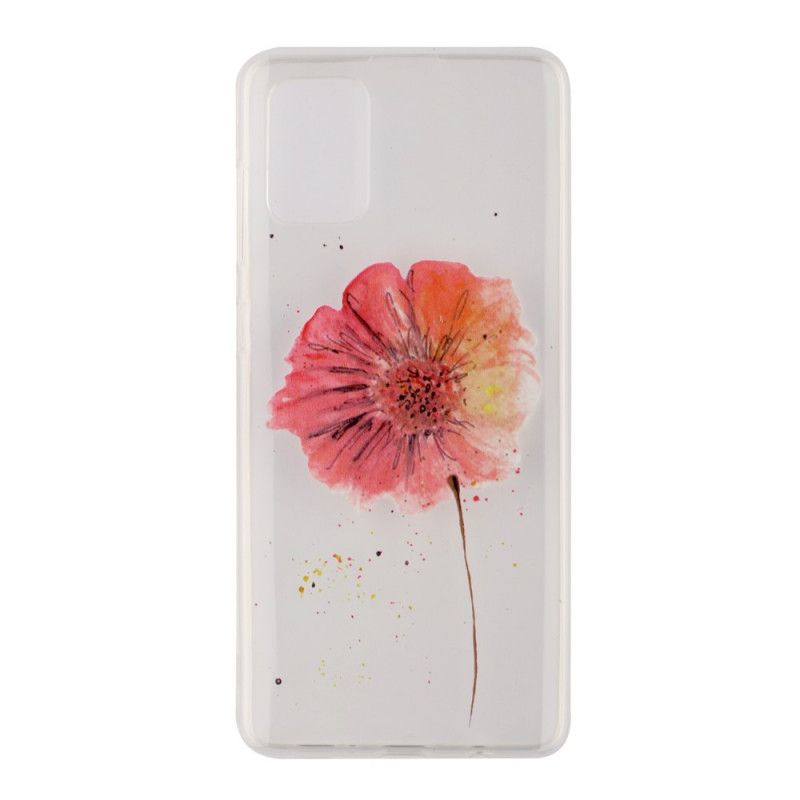 Cover Hoesje Samsung Galaxy A51 Telefoonhoesje Transparante Aquarel Klaproos