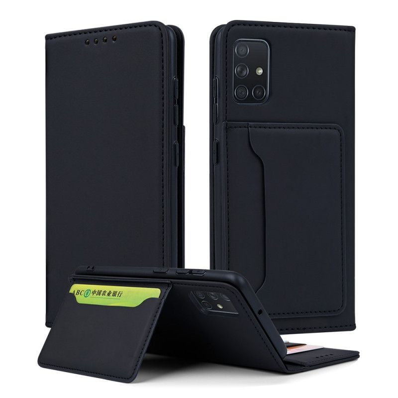 Folio-hoesje Samsung Galaxy A51 Rood Zwart Steunkaarthouder