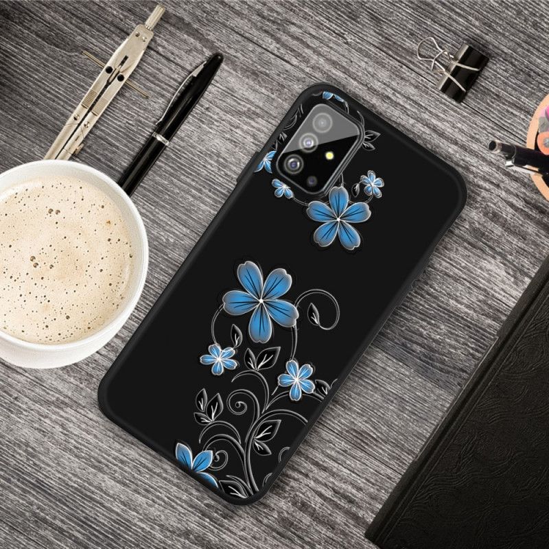Hoesje Samsung Galaxy A51 Blauwe Bloemen