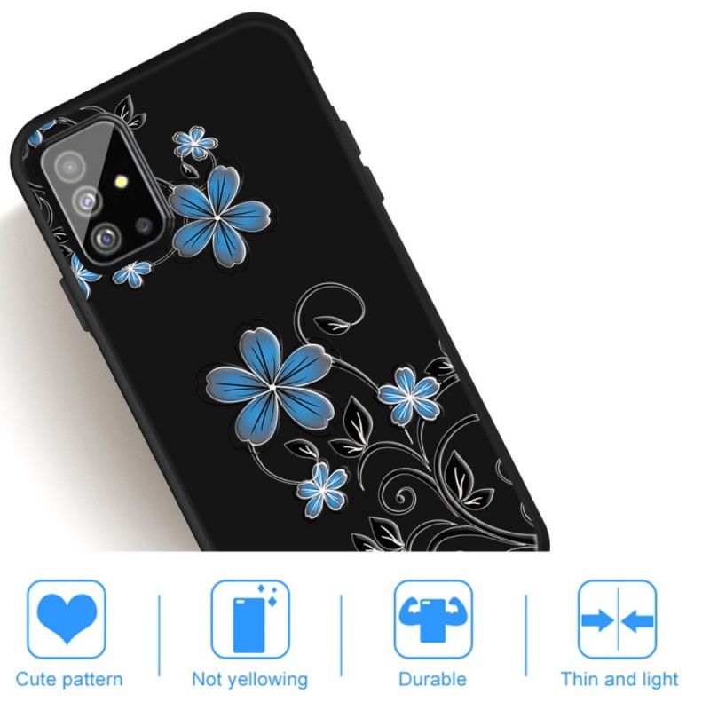 Hoesje Samsung Galaxy A51 Blauwe Bloemen