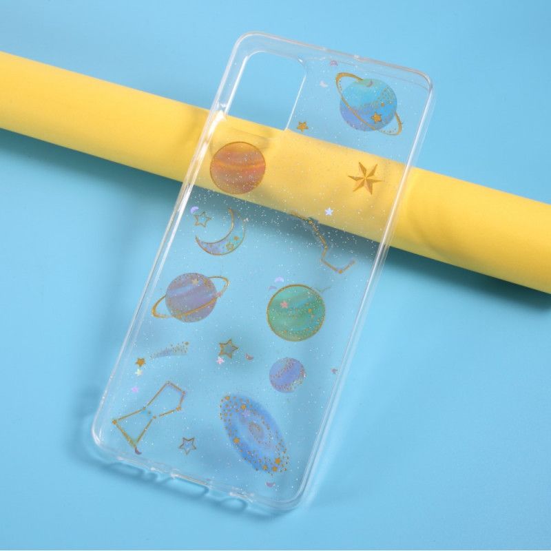 Hoesje Samsung Galaxy A51 Transparant Epoxy Planeet