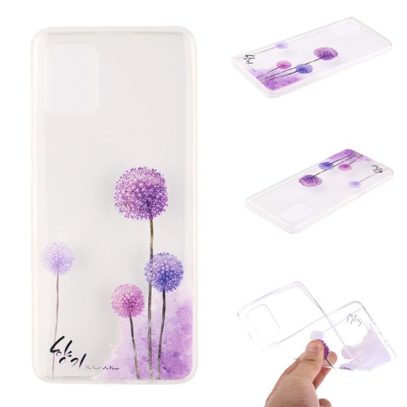 Hoesje Samsung Galaxy A51 Transparant Gekleurde Paardenbloemen