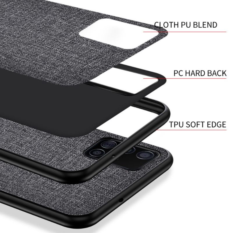 Hoesje voor Samsung Galaxy A51 Grijs Zwart Stof Textuur