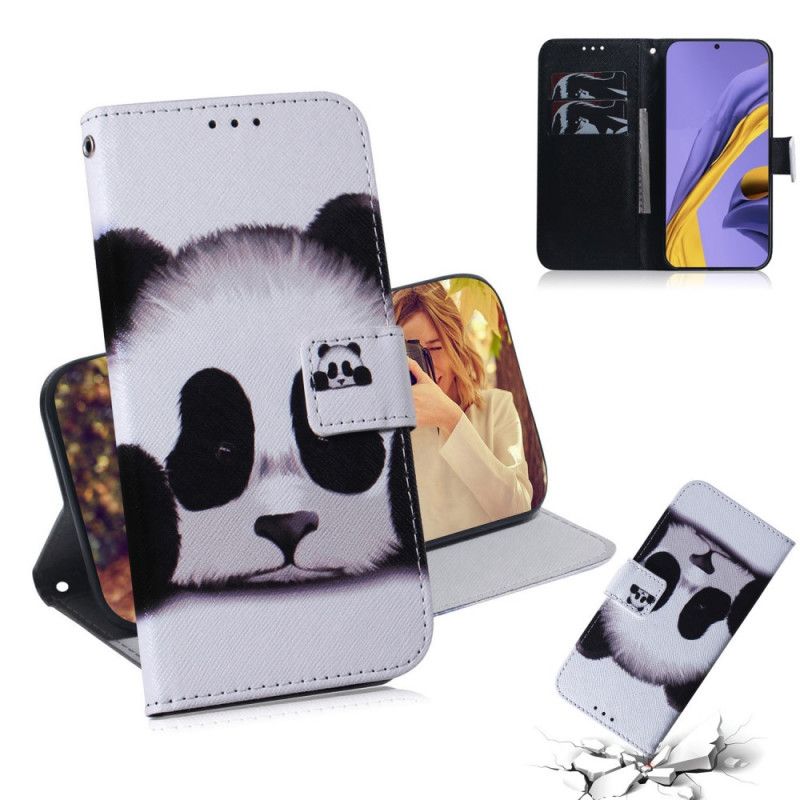 Leren Hoesje Samsung Galaxy A51 Pandagezicht
