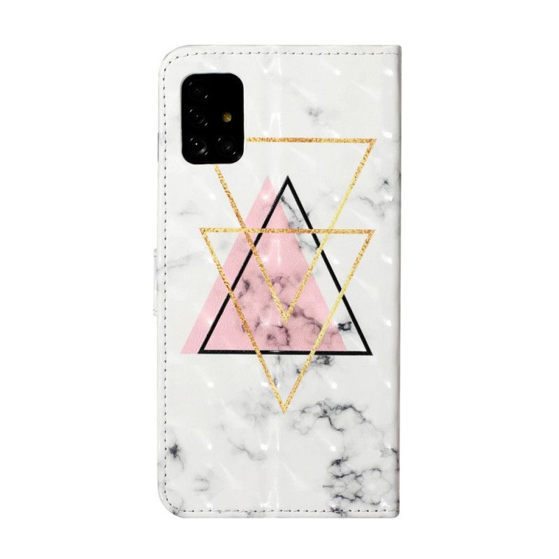 Leren Hoesje voor Samsung Galaxy A51 Glitter Driehoek