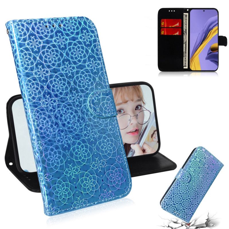 Leren Hoesje voor Samsung Galaxy A51 Grijs Zwart Pure Kleur