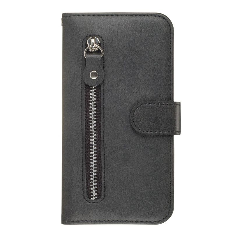 Leren Hoesje voor Samsung Galaxy A51 Rood Zwart Vintage Portemonnee