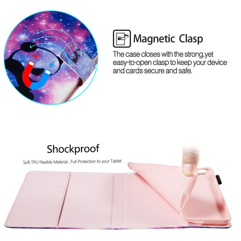 Bescherming Hoesje Samsung Galaxy Tab S6 Telefoonhoesje Ruimtepanda