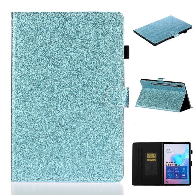 Cover Folio-hoesje Samsung Galaxy Tab S6 Magenta Zwart Telefoonhoesje Pailletten
