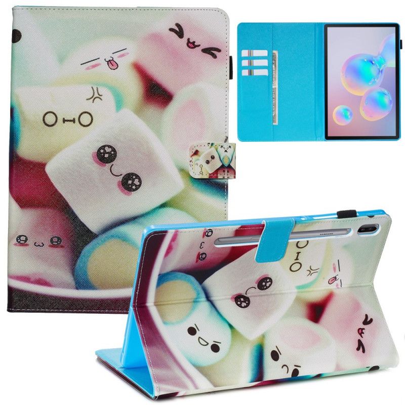 Cover Folio-hoesje Samsung Galaxy Tab S6 Telefoonhoesje Leuke Marshmallows