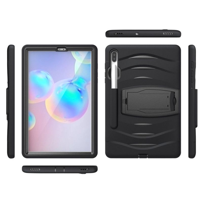 Cover Hoesje Samsung Galaxy Tab S6 Rood Zwart Telefoonhoesje Bumperbescherming Met Steun