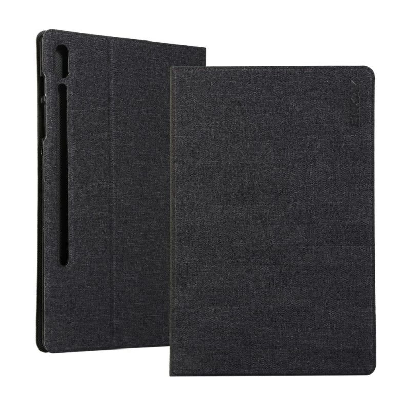 Cover Samsung Galaxy Tab S6 Grijs Zwart Enkay Jeansstof