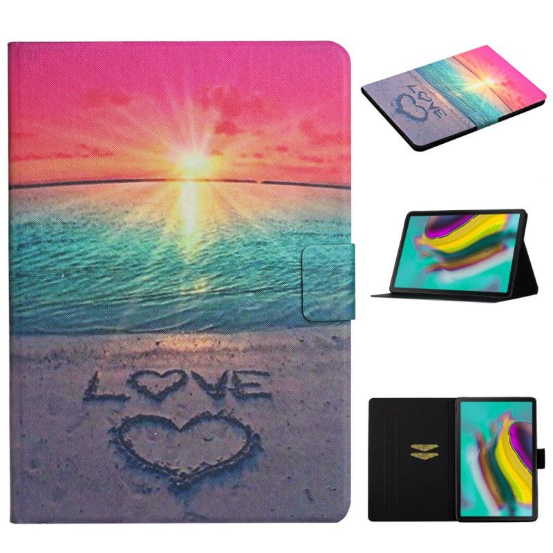 Leren Hoesje Samsung Galaxy Tab S6 Zonsondergangliefde