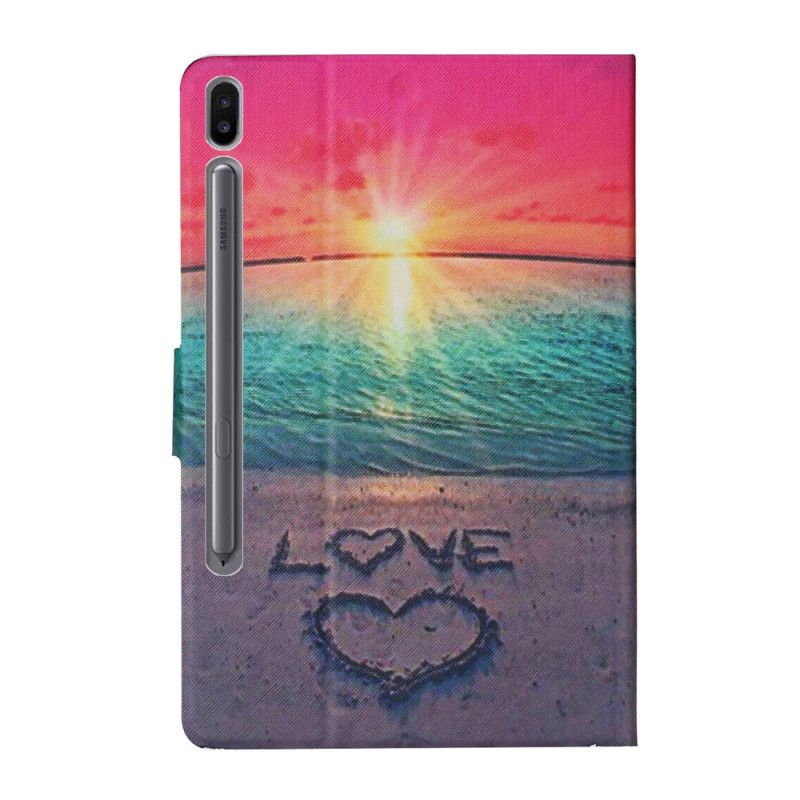 Leren Hoesje Samsung Galaxy Tab S6 Zonsondergangliefde