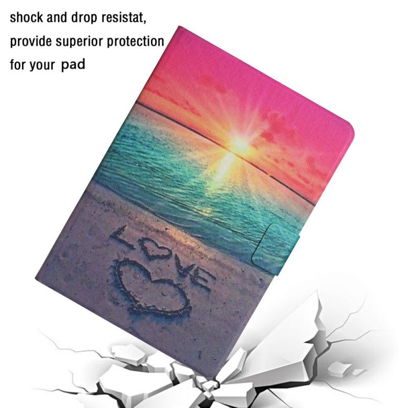 Leren Hoesje Samsung Galaxy Tab S6 Zonsondergangliefde