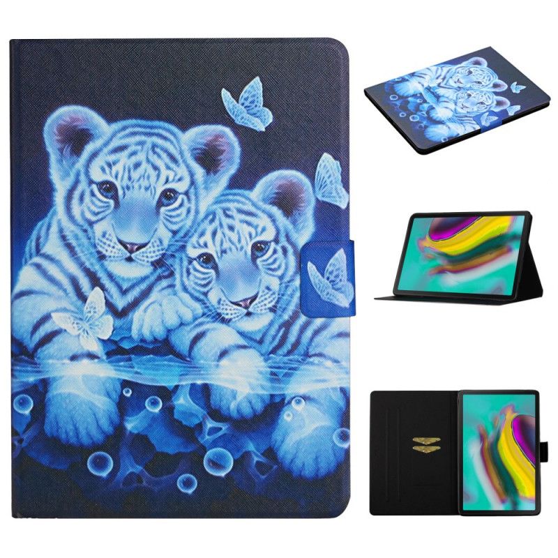 Leren Hoesje voor Samsung Galaxy Tab S6 Tijgers