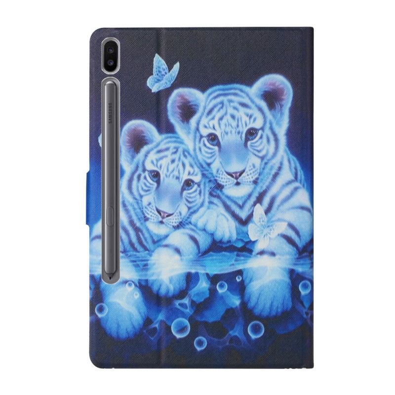 Leren Hoesje voor Samsung Galaxy Tab S6 Tijgers