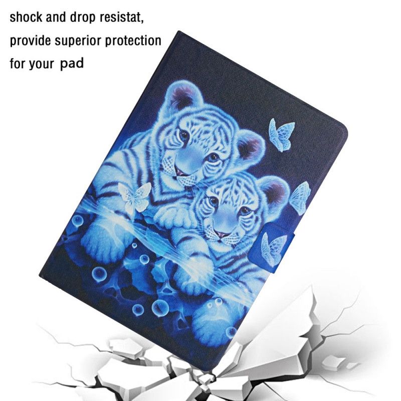Leren Hoesje voor Samsung Galaxy Tab S6 Tijgers