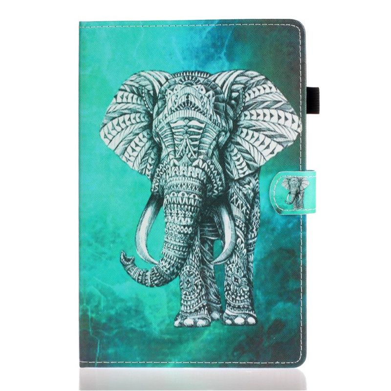 Leren Hoesje voor Samsung Galaxy Tab S6 Tribale Olifant