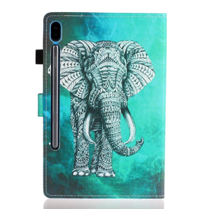 Leren Hoesje voor Samsung Galaxy Tab S6 Tribale Olifant