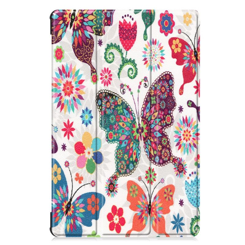 Smart Case Samsung Galaxy Tab S6 Retro Vlinders En Bloemen