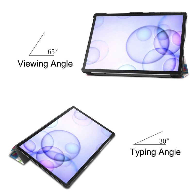 Smart Case Samsung Galaxy Tab S6 Retro Vlinders En Bloemen