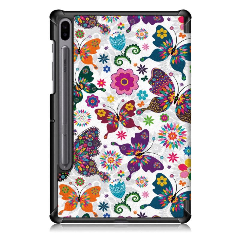 Smartcase Samsung Galaxy Tab S6 Vintage Stylushouder Voor Bloemen