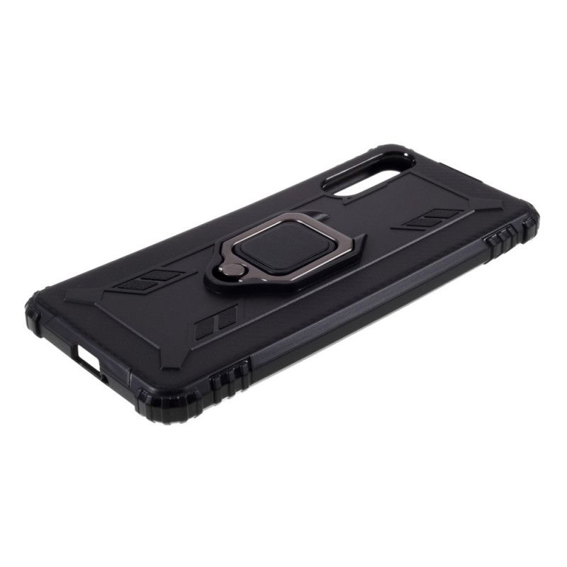 Case Hoesje Sony Xperia 10 II Rood Zwart Telefoonhoesje Ring En Koolstofvezel