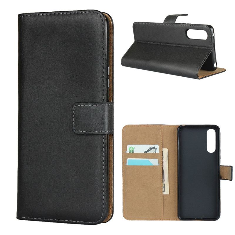 Flip Case Leren Sony Xperia 10 II Echt Lederen Uitnodiging