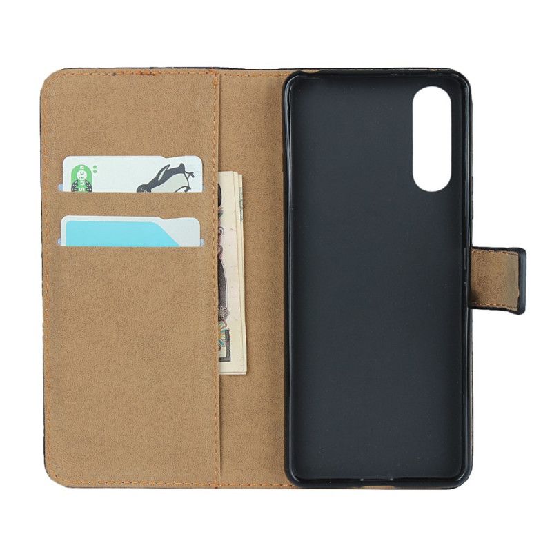 Flip Case Leren Sony Xperia 10 II Echt Lederen Uitnodiging