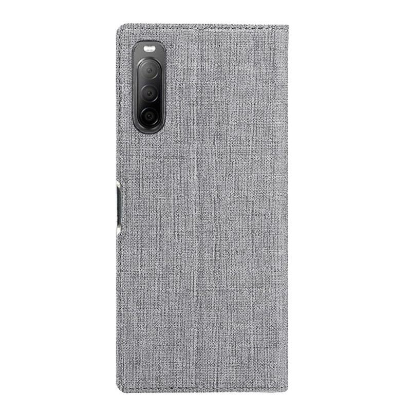 Folio-hoesje Sony Xperia 10 II Grijs Zwart Telefoonhoesje Getextureerde Vili Dmx