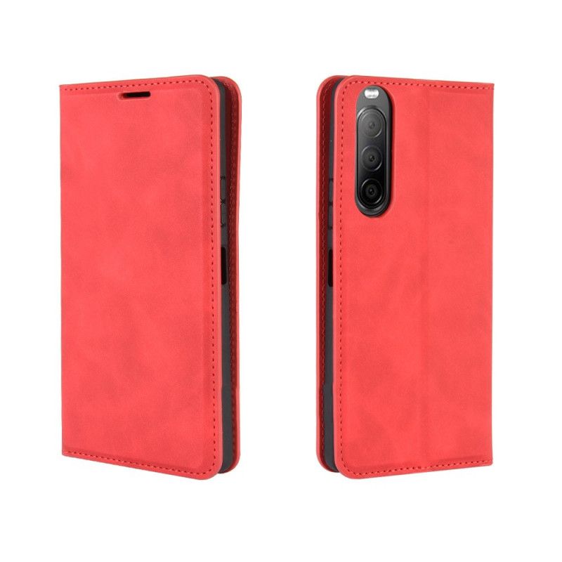 Folio-hoesje Sony Xperia 10 II Grijs Zwart Zacht Leereffect