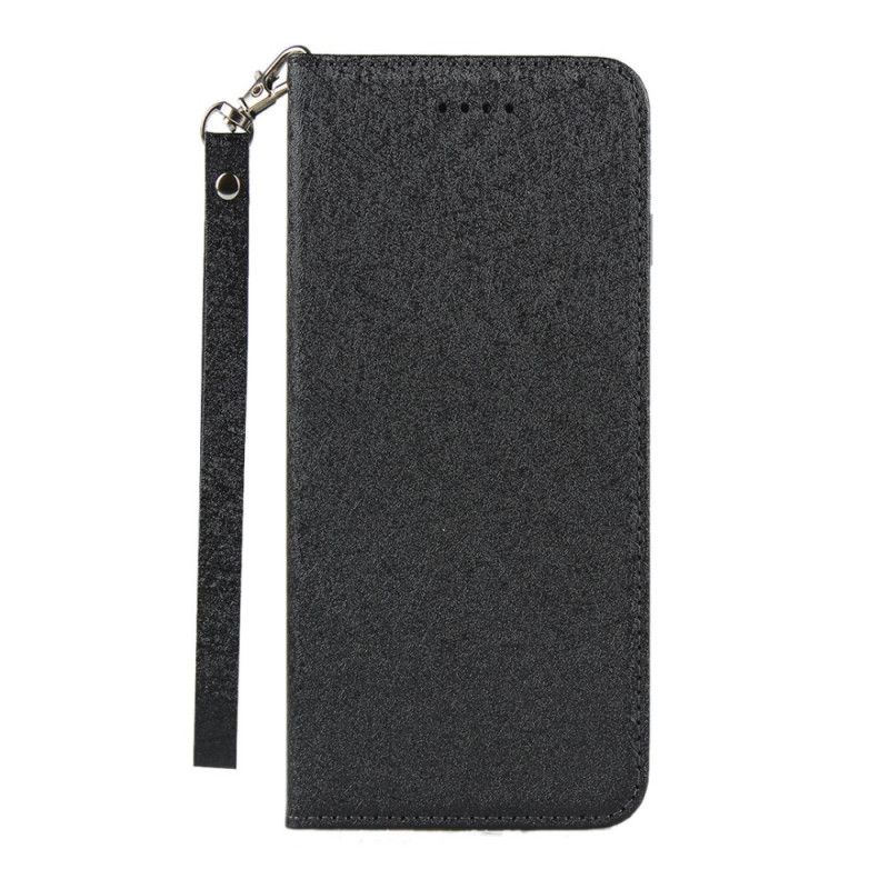 Folio-hoesje voor Sony Xperia 10 II Rood Zwart Zacht Leer Met Riempje