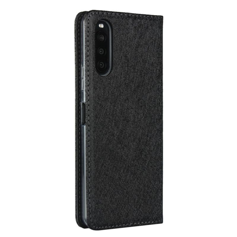 Folio-hoesje voor Sony Xperia 10 II Rood Zwart Zacht Leer Met Riempje