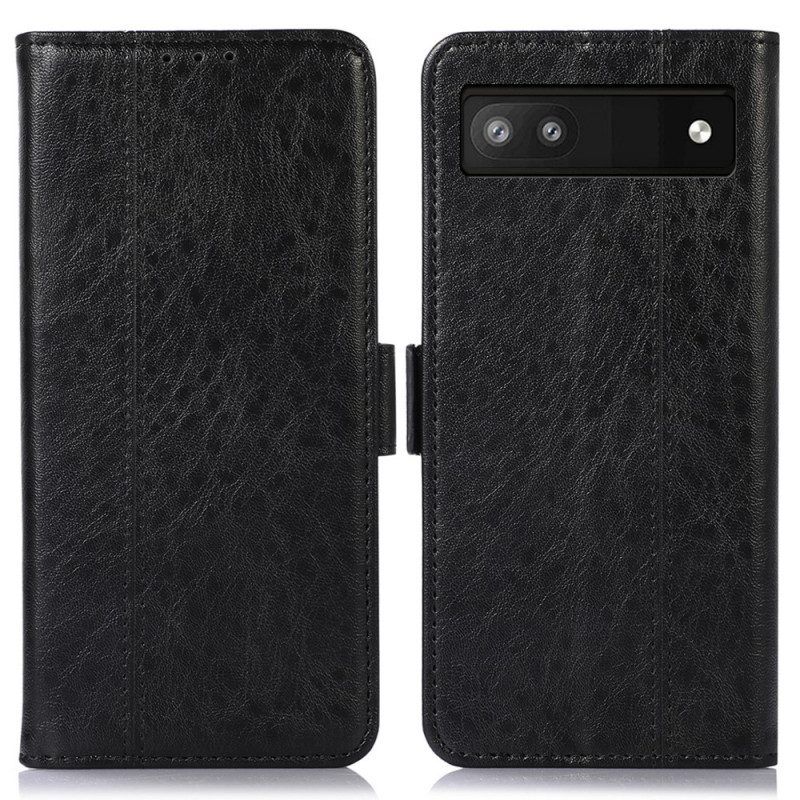 Flip Case voor Google Pixel 6A Discreet Kunstleer