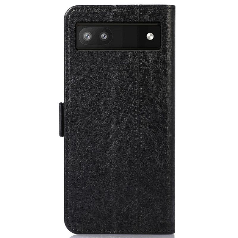 Flip Case voor Google Pixel 6A Discreet Kunstleer