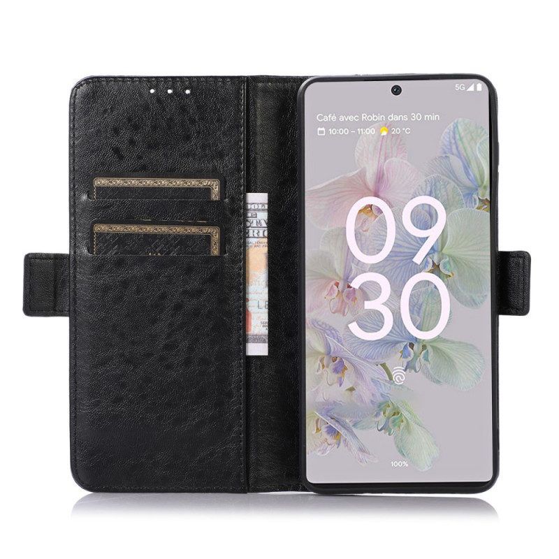 Flip Case voor Google Pixel 6A Discreet Kunstleer