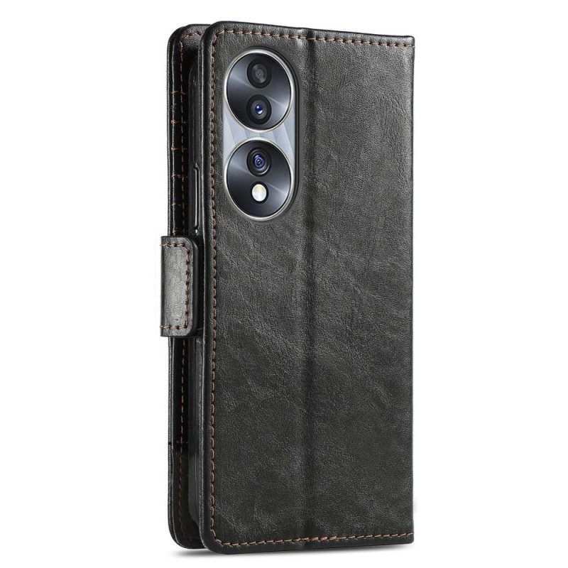 Flip Case voor Honor 70 Tweekleurige Dubbele Sluiting