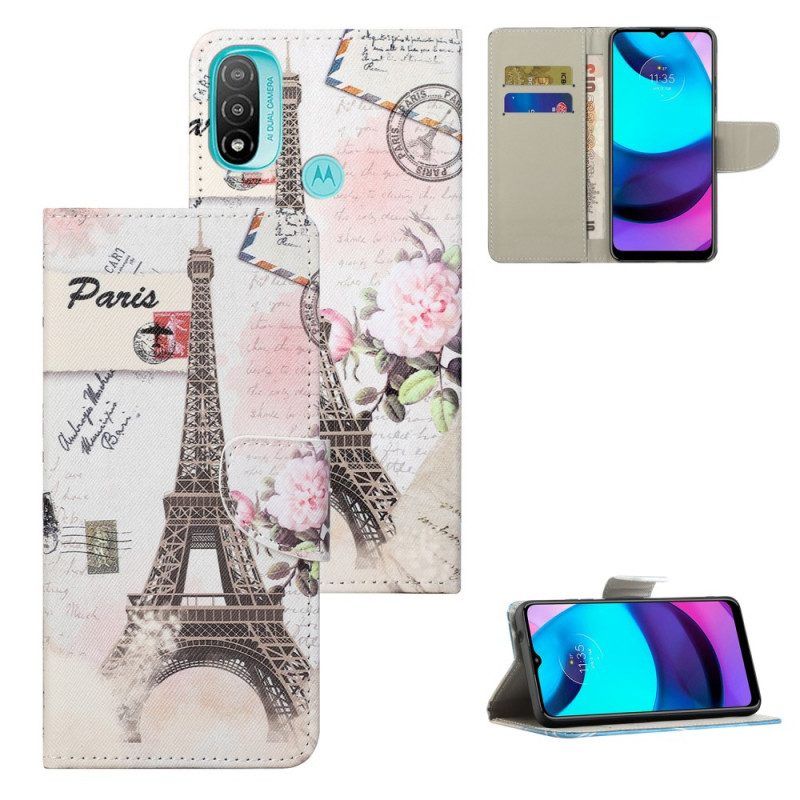 Flip Case voor Moto G71 5G Retro Eiffeltoren