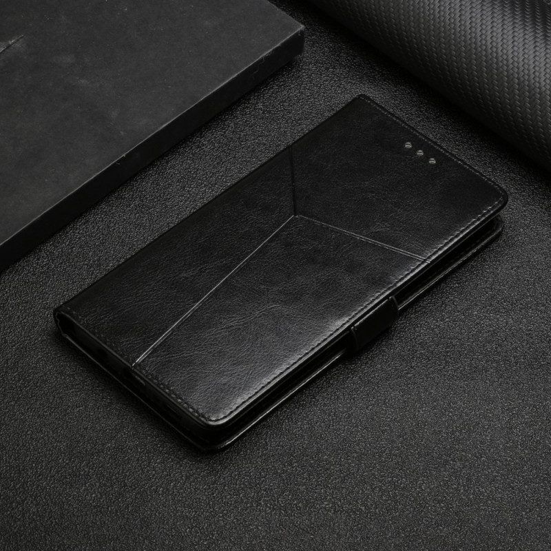 Flip Case voor Moto G71 5G Stijl Leer Geo Y Design