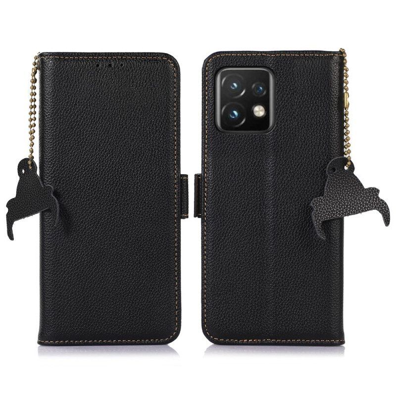 Flip Case voor Motorola Edge 40 Pro Rfid Van Echt Leer