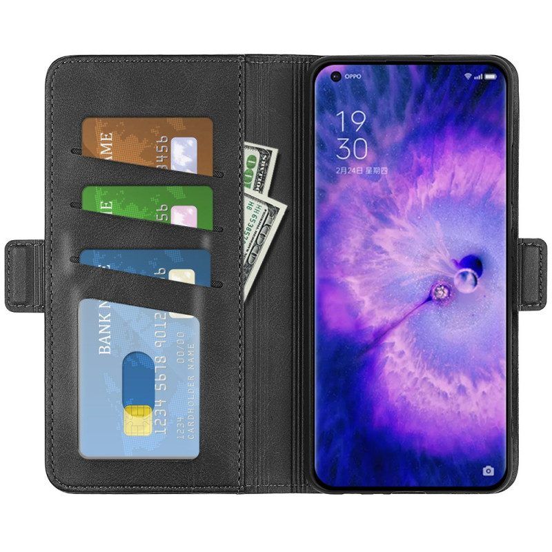 Flip Case voor Oppo Find X5 Folio-hoesje Dubbele Klep