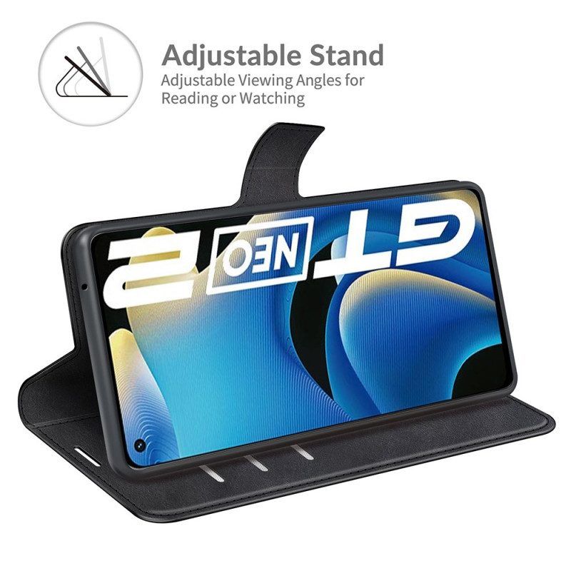 Flip Case voor Realme GT Neo 3T / Neo 2 Kunstleer Slank