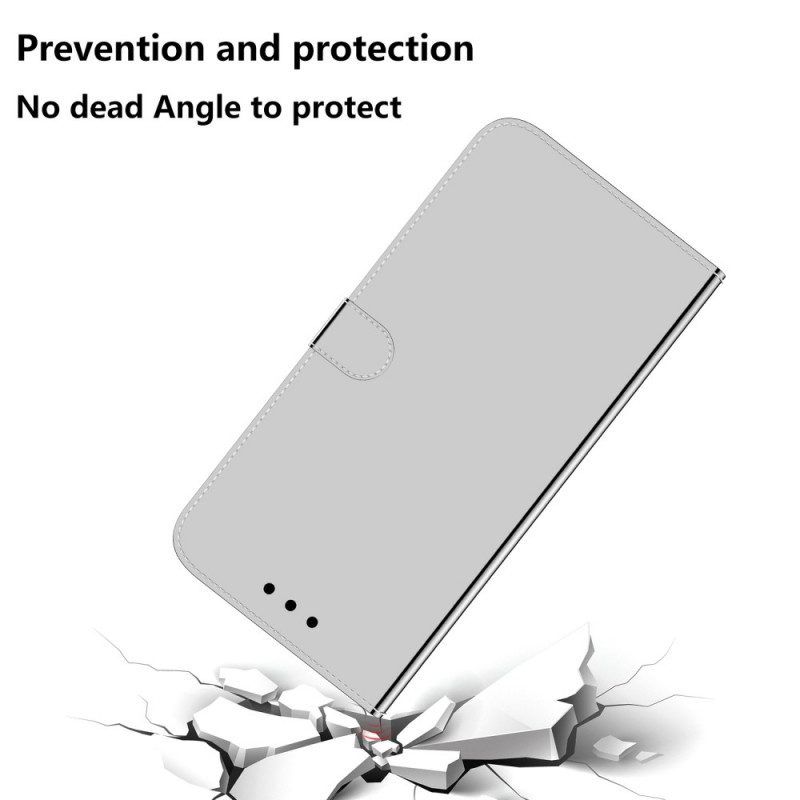 Flip Case voor Samsung Galaxy M33 5G Spiegel En Lanyard